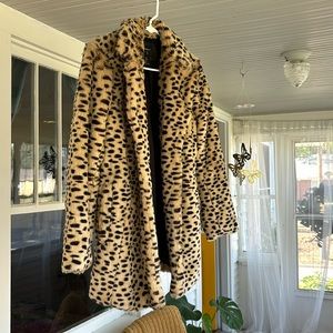 Faux cheetah fur jacket